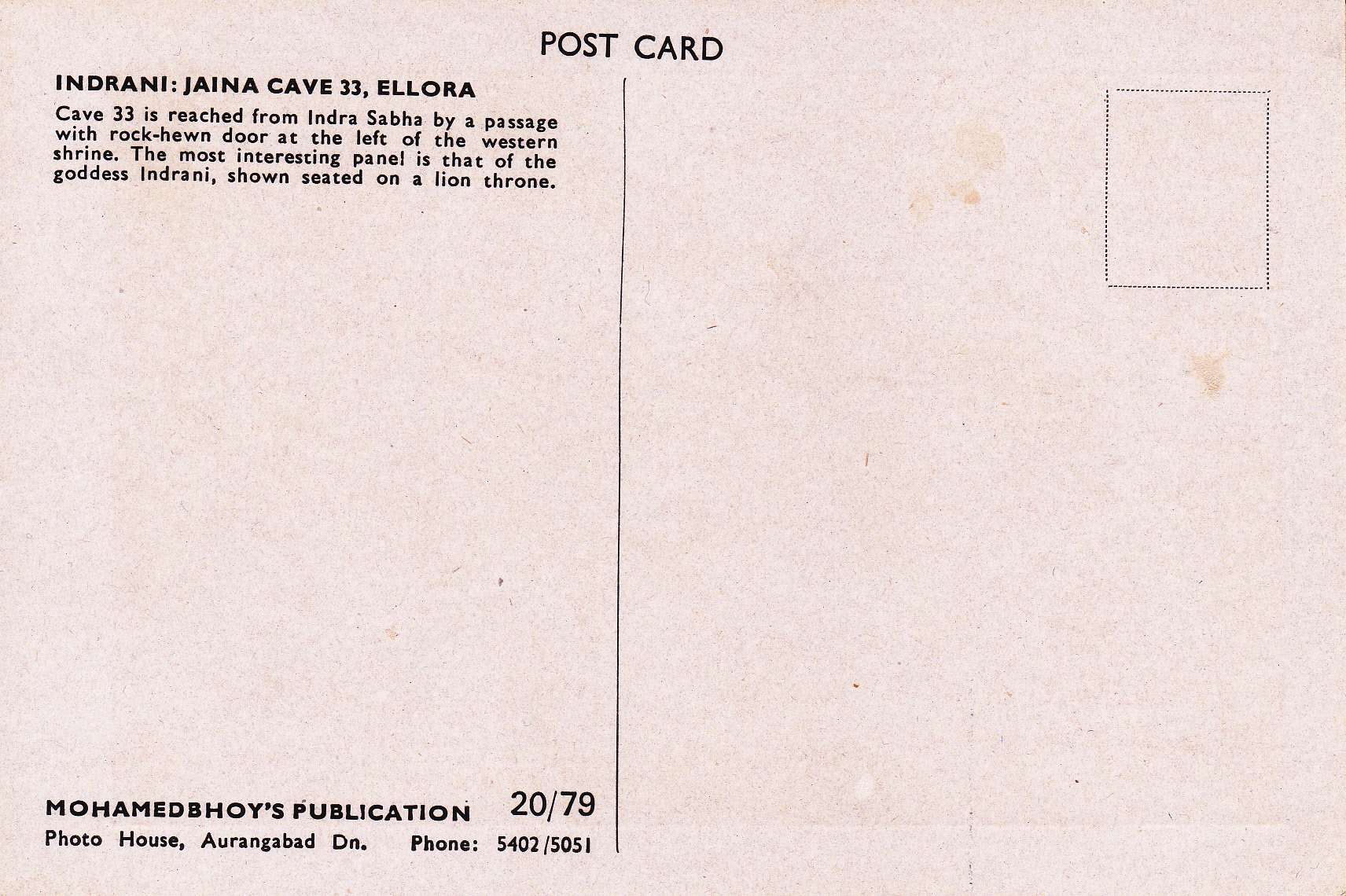 goddess-indrani-jain-cave-33-ellora-jainism-postcardback