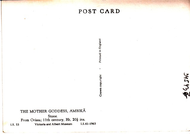 Ambika Jain Goddess Jainism Postcardaback