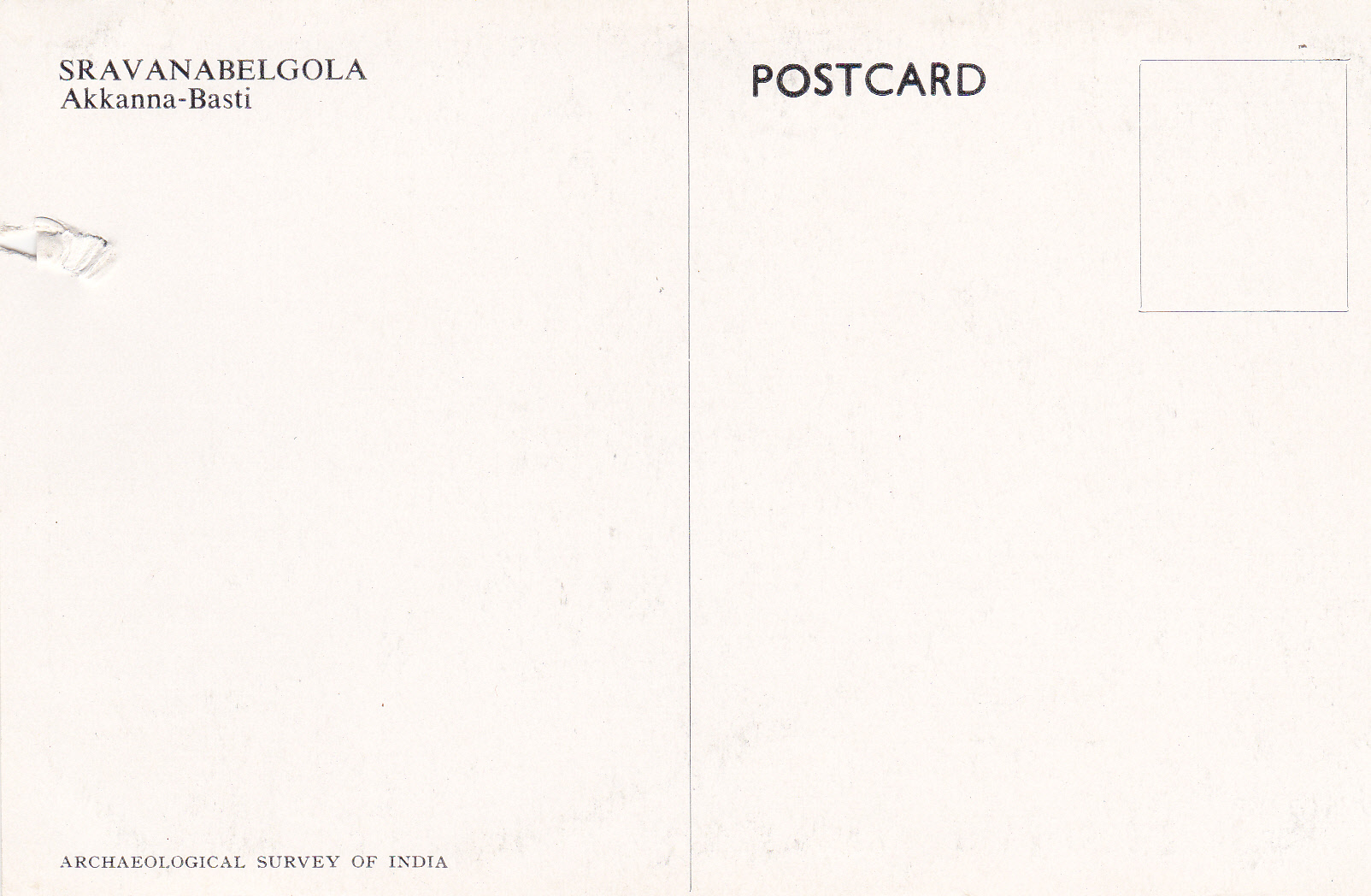 Akkanna Basti Sravanabelgola Jainism Postcardback