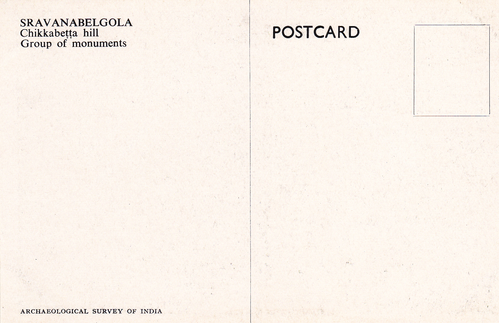 Chikkabetta Hill Temples Sravanabelgola Jainism Postcardback