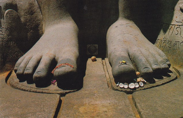 foot of Gomateshwara Sravana Belgola Jainism Postcard
