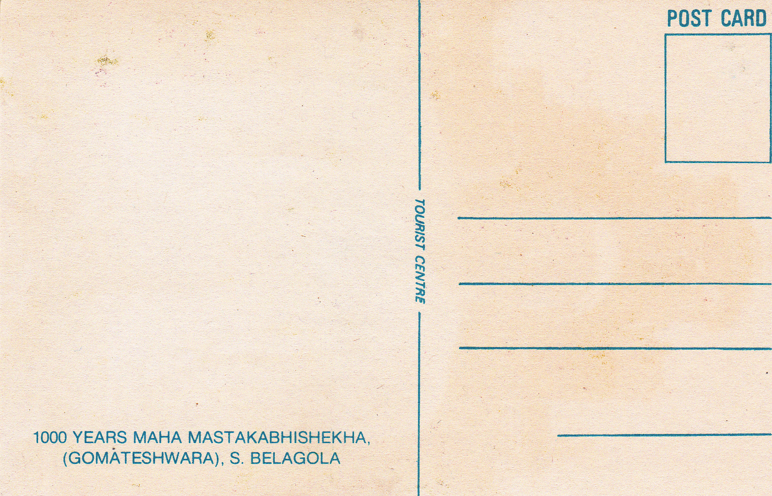 Gomateshwara Mastakabhishekha Sravana Belgola Jainism Postcardback