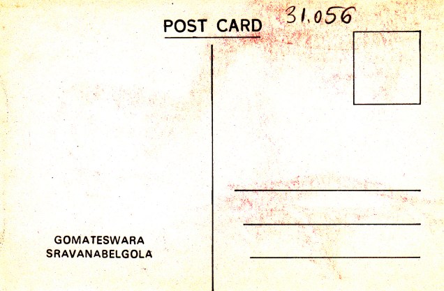 Gomateswara Sravanabelgola Jainism Postcardback