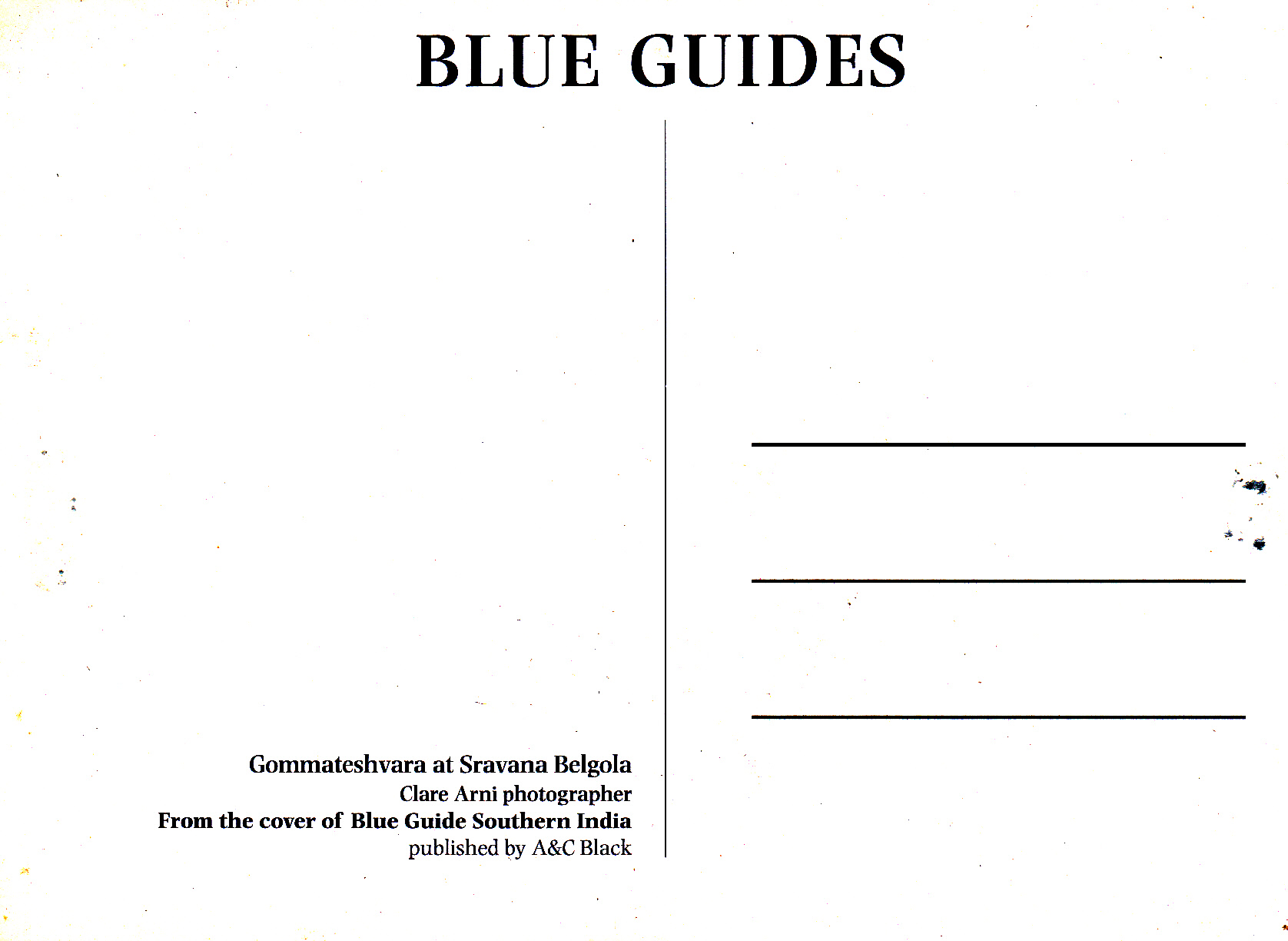 Gommateshvara Sravana Belgola Jainism Postcardback