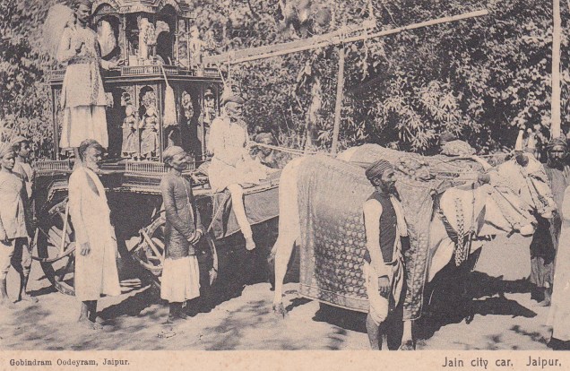 Jain City Car Idol Procession Jaipur Jainism Postcard
