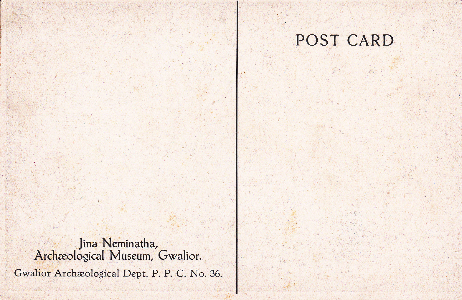 Jina Neminatha Gwalior Museum Jainism Postcardback