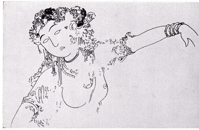 Sittannavasal Jain cave decorative painting Jainism Postcarda