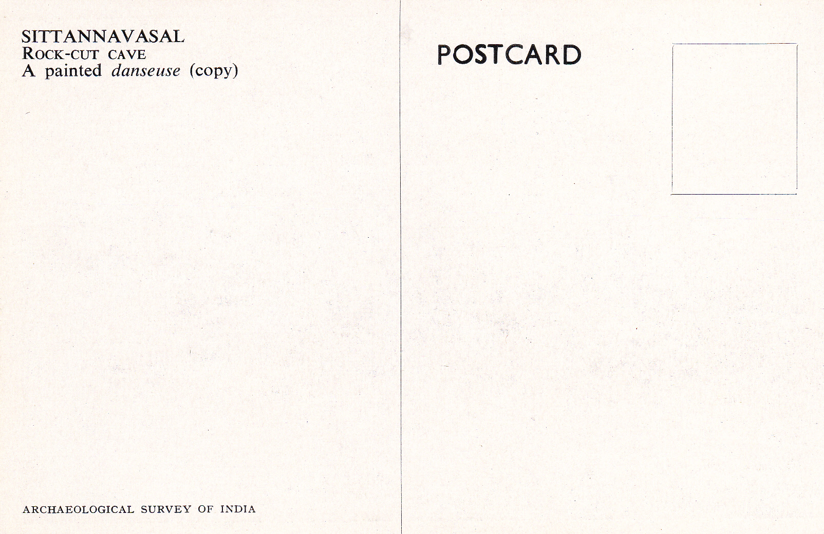 Sittannavasal Jain cave decorative painting Jainism Postcardbback