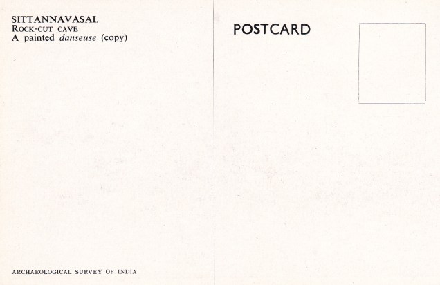 Sittannavasal Jain cave decorative painting Jainism Postcardbback