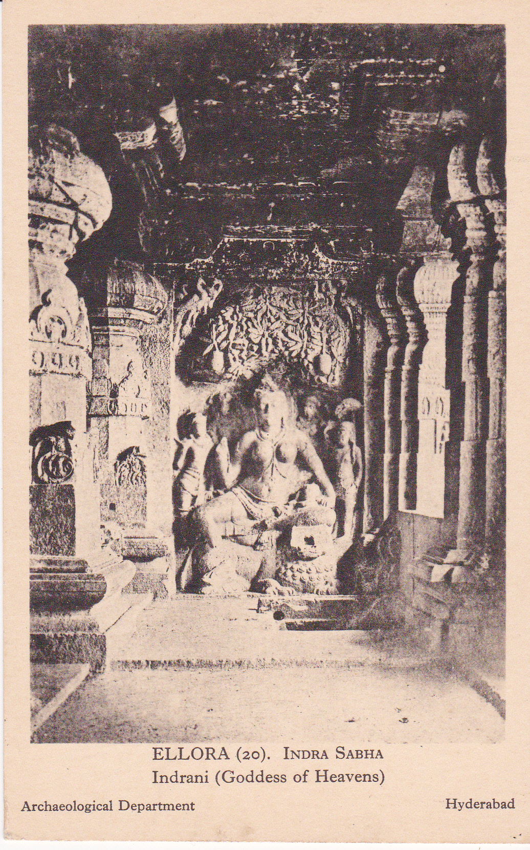 Ellora Jain Cave Indra Sabha Indrani Goddess