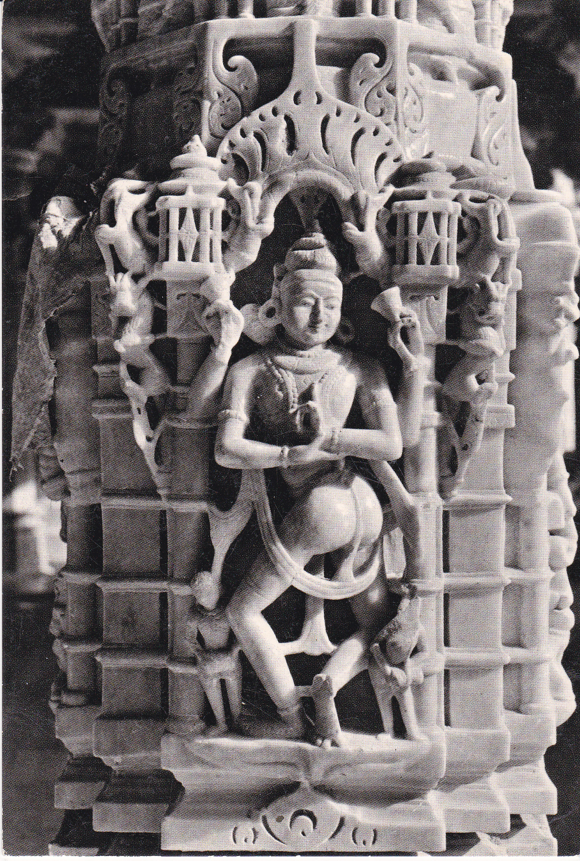 Mount Abu Jain Temple Decorative Figure Pillar